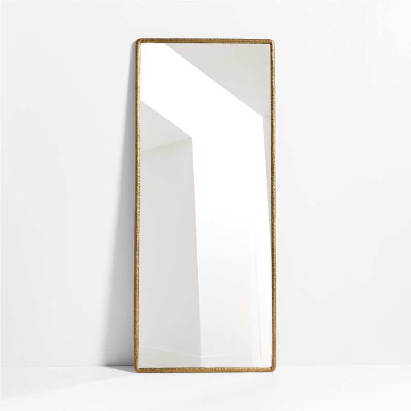Brass Metal Rectangle Floor Mirror 32'x76'
