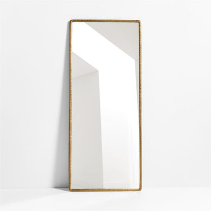 Brass Metal Rectangle Floor Mirror 32'x76'