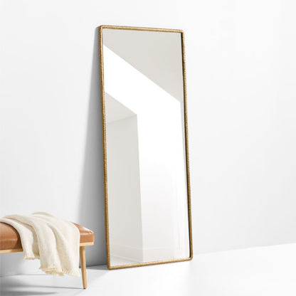 Brass Metal Rectangle Floor Mirror 32'x76'