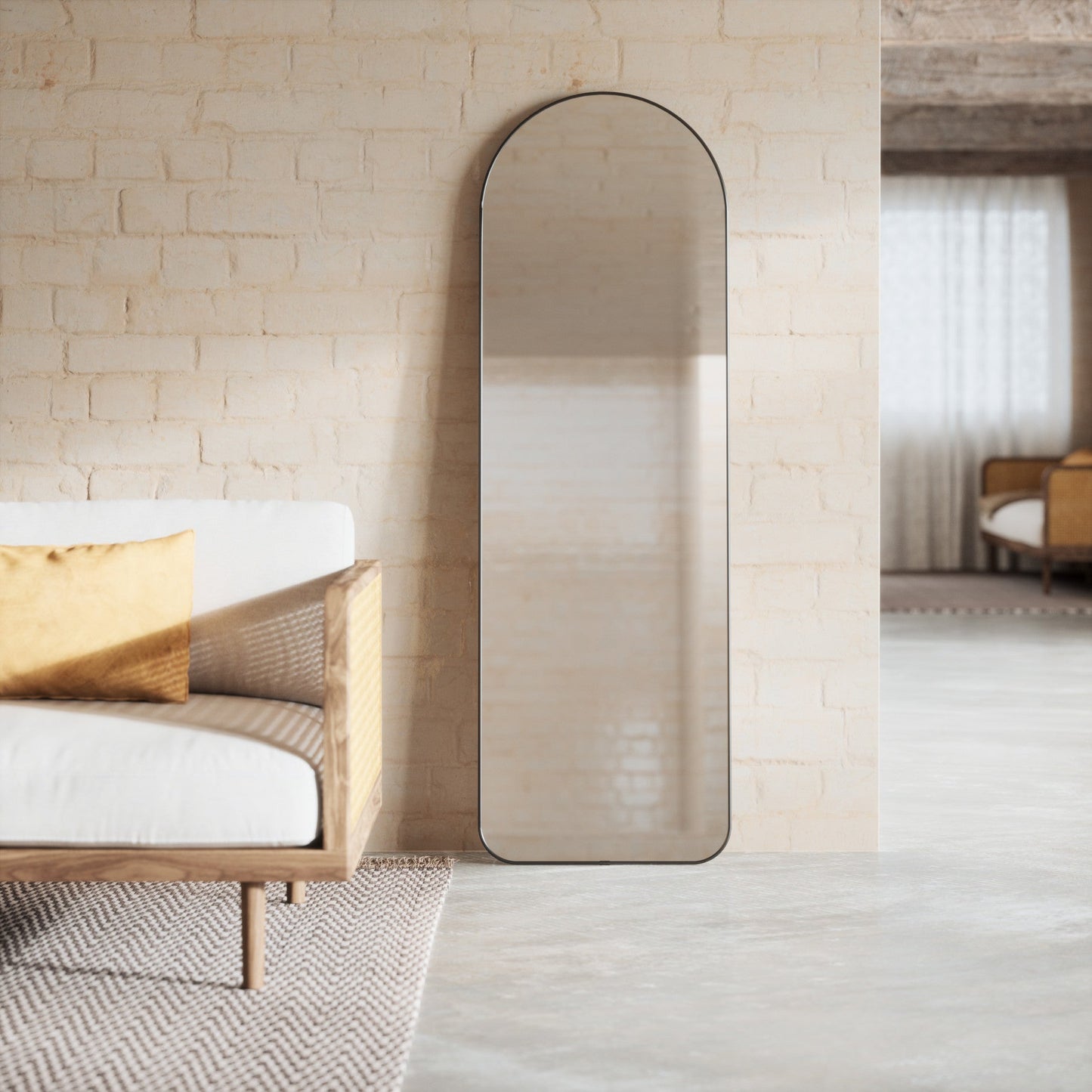 Arched Leaning & Wall Mirror