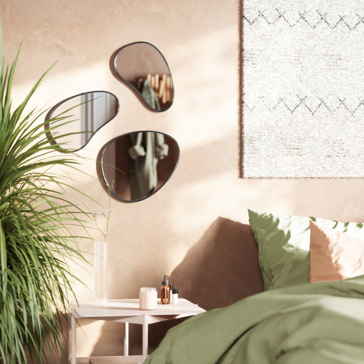 Pebble Wall Mirrors, Set of 3