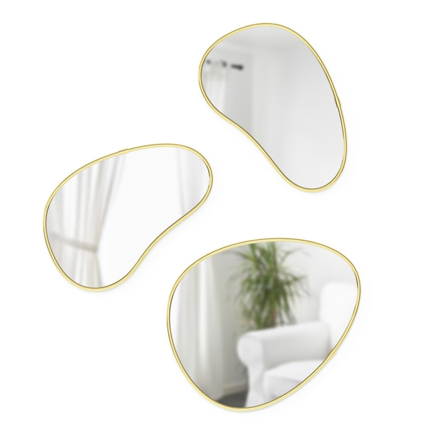 Pebble Wall Mirrors, Set of 3