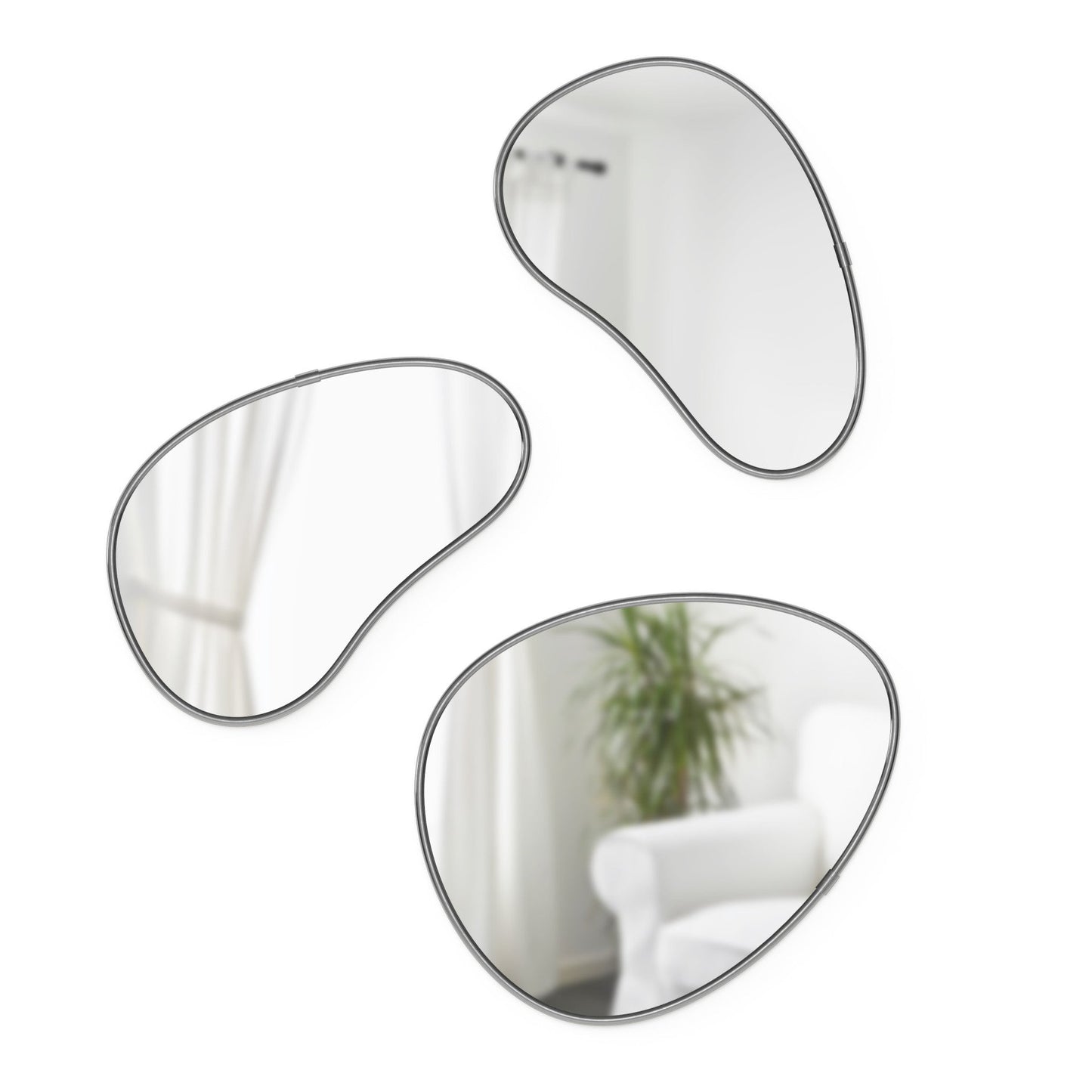 Pebble Wall Mirrors, Set of 3